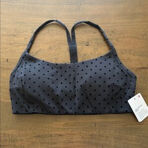 LULULEMON Flow Y Bra Light Support C/D Cup Evolve Flocked Polka Flock Black Sz S